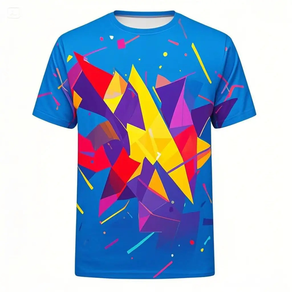 Summer Short Sleeve Men's Sports Casual Quick-drying  Pre2brand Sky-Blue-XXXXL