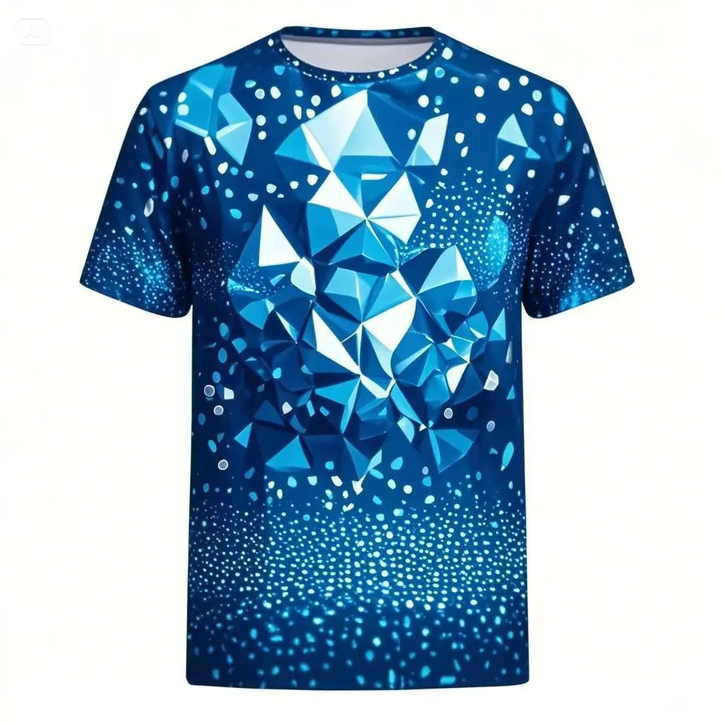 Summer Short Sleeve Men's Sports Casual Quick-drying  Pre2brand Sapphire-Blue-XXXXL