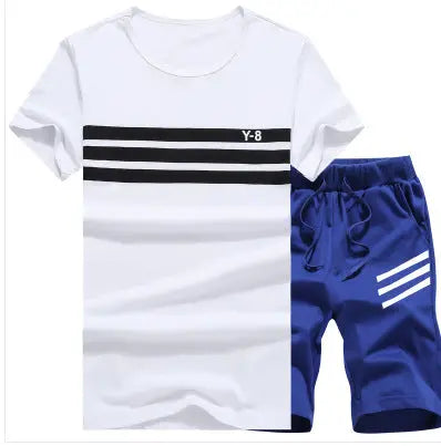 Summer Short-sleeved T-shirt Casual Sports Five-point Pants Suit - Pre2brand