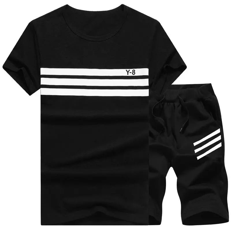 Summer Short-sleeved T-shirt Casual Sports Five-point Pants Suit - Pre2brand