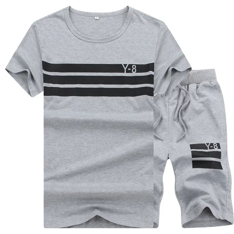 Summer Short-sleeved T-shirt Casual Sports Five-point Pants Suit - Pre2brand