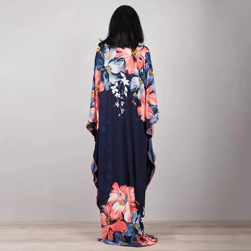 Swimwears Batwing Sleeve Cardigan Covers Ups Loose Fit Print Casual Women Clothing 2024 Summer Beach Style Ankle Length  Pre2brand