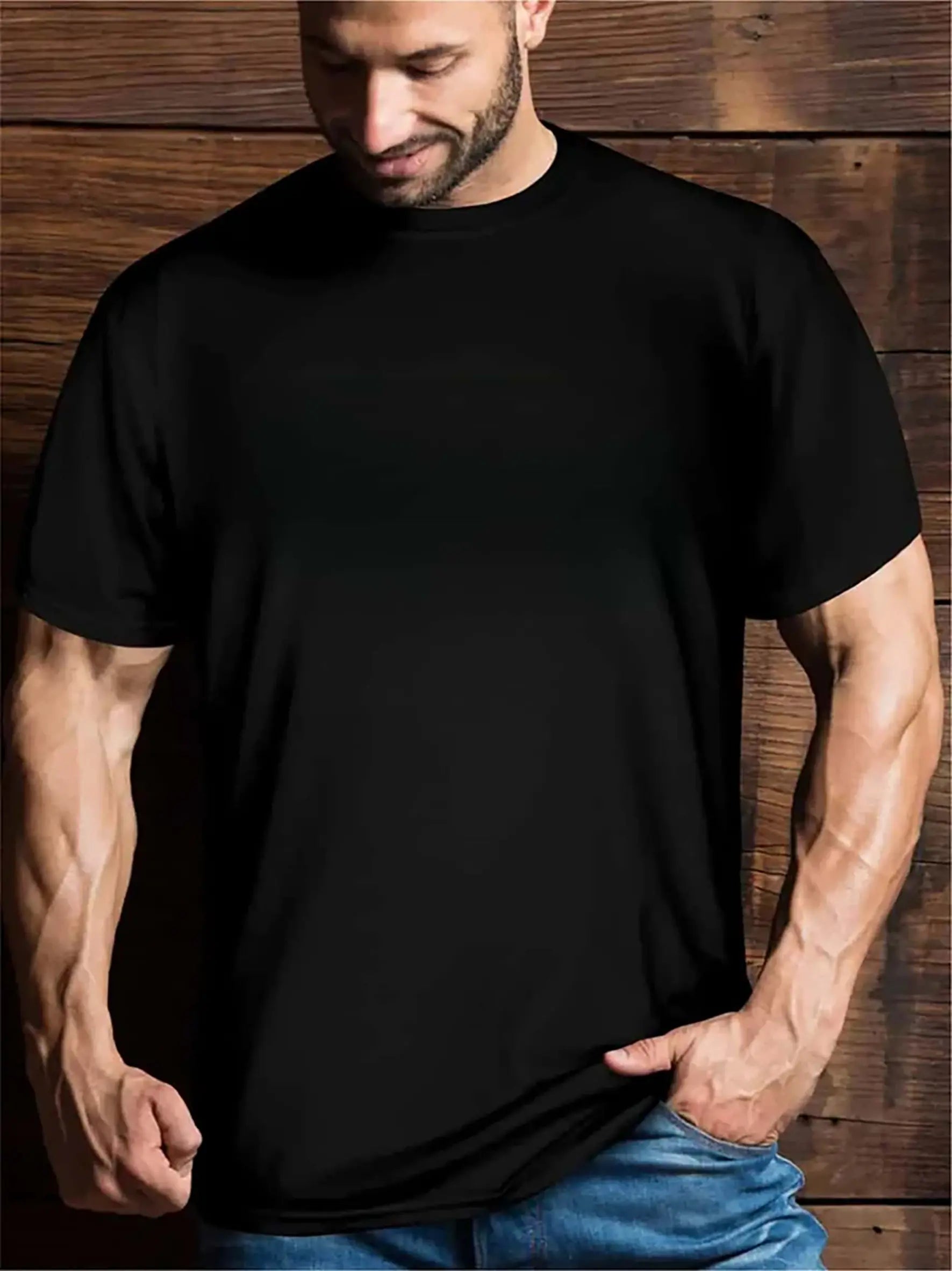 Trendy Flag Gun Pattern Short Sleeve Crew Neck T-Shirt For Men - Summer Wear - Pre2brand