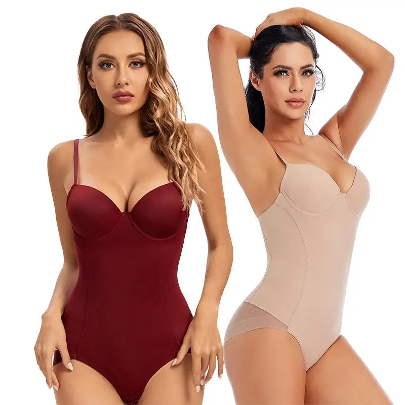 Underwire White Bodysuit Women Shapers Stretch Solid Color Silky Underwear Bodysuits Shapewear - Pre2brand