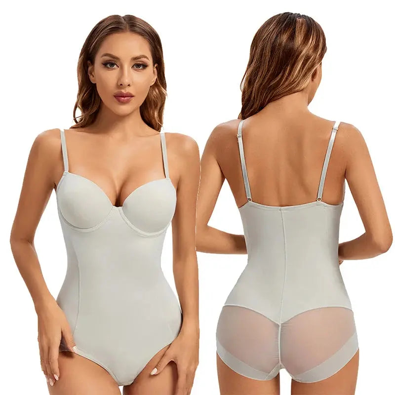Underwire White Bodysuit Women Shapers Stretch Solid Color Silky Underwear Bodysuits Shapewear - Pre2brand