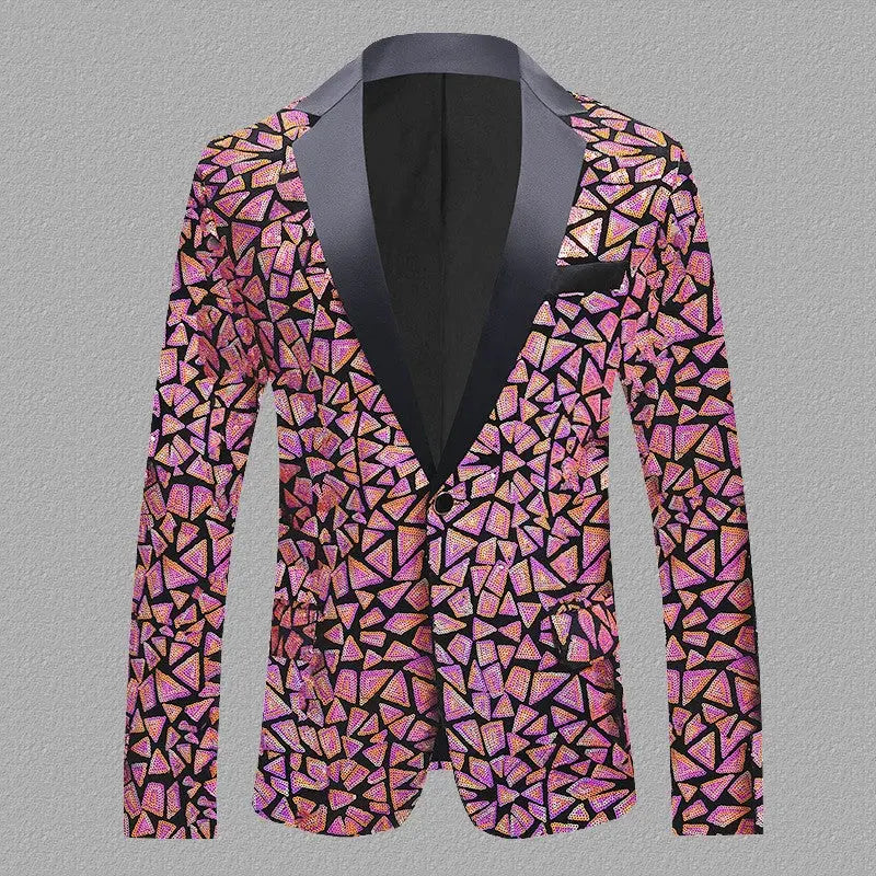 Velvet Men's Sequined Performance Dress  Pre2brand Purple-Pink-5XL