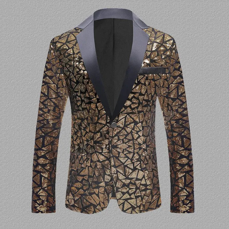 Velvet Men's Sequined Performance Dress  Pre2brand Gold-5XL