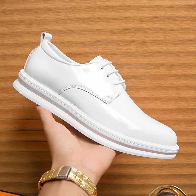 White Classic Office Men Shoes Wedding Men Formal Shoes Luxury Fashion Groom Wedding Shoes Men Oxford Shoes Dress Leather Shoes - Pre2brand