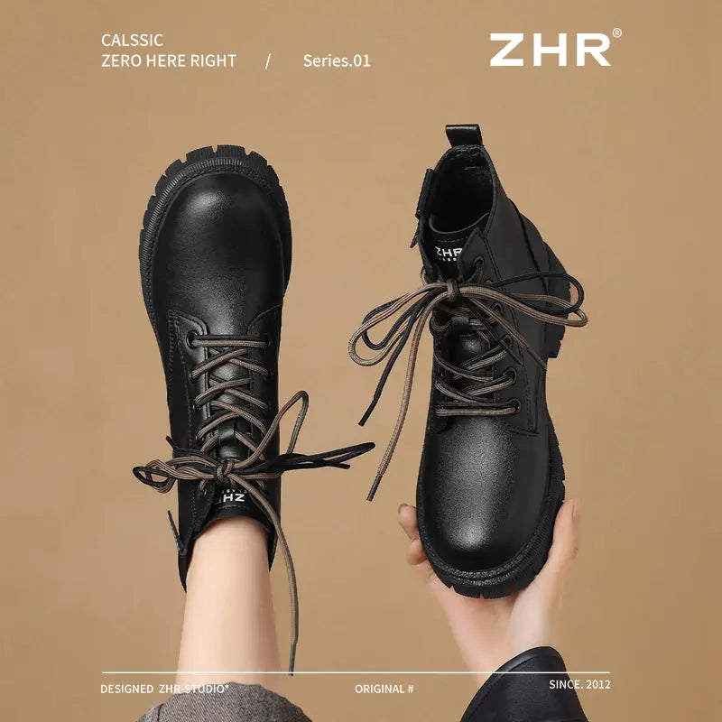 White Martin Boots Female 2024 Winter New Arrival Fleece-lined Platform Ankle Boots British Style Small Chelsea Ankle Boots  Pre2brand EUR39-Black-Heel-height-4cm