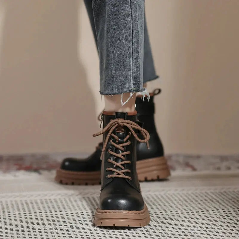 Winter Boots For Women Warm Retro British Style Comfortable Fashion Brand Boots Women - Pre2brand