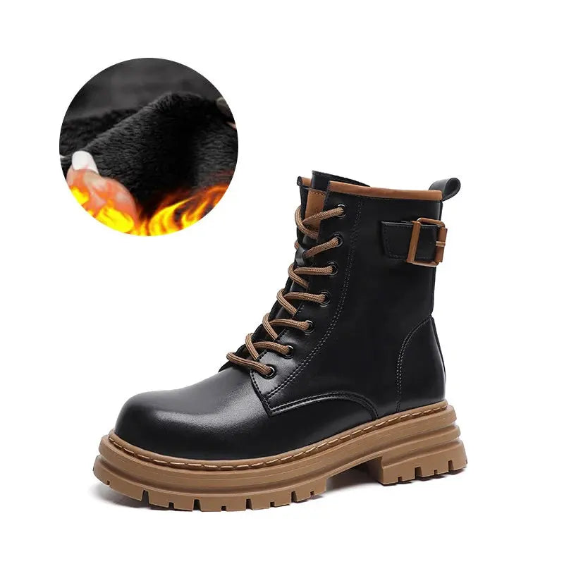 Winter Boots For Women Warm Retro British Style Comfortable Fashion Brand Boots Women - Pre2brand