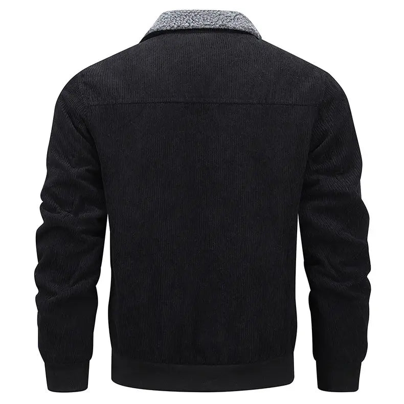 Winter Lapel Fleece Jacket With Pockets Warm Thicken Cotton Coat Men's Clothing - Pre2brand