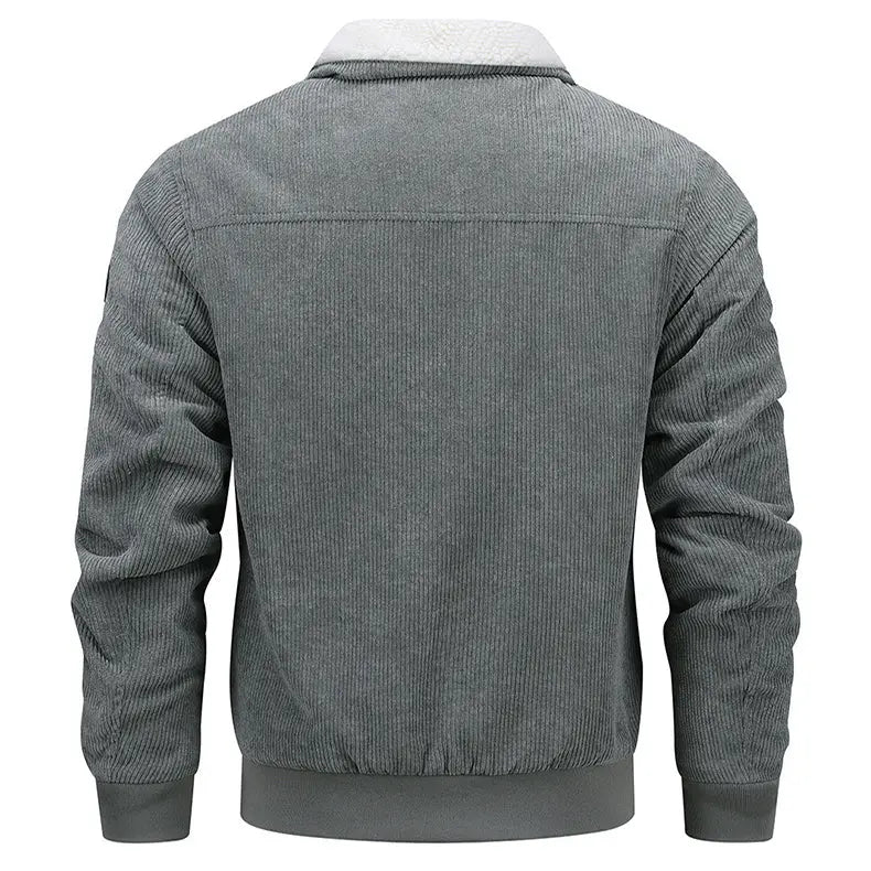 Winter Lapel Fleece Jacket With Pockets Warm Thicken Cotton Coat Men's Clothing - Pre2brand