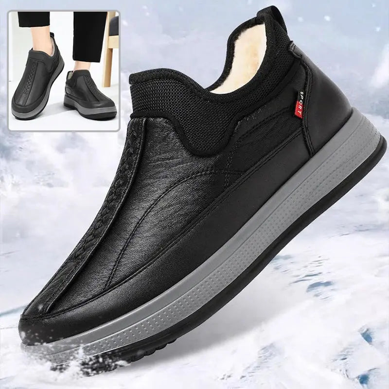 Winter Warm Fleece Snow Boots Round-toed Platform Ankle Boot Fashion Simple Non-slip Flat Cotton Shoes Men - Pre2brand