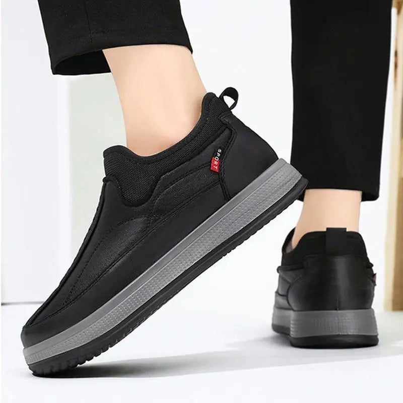 Winter Warm Fleece Snow Boots Round-toed Platform Ankle Boot Fashion Simple Non-slip Flat Cotton Shoes Men - Pre2brand