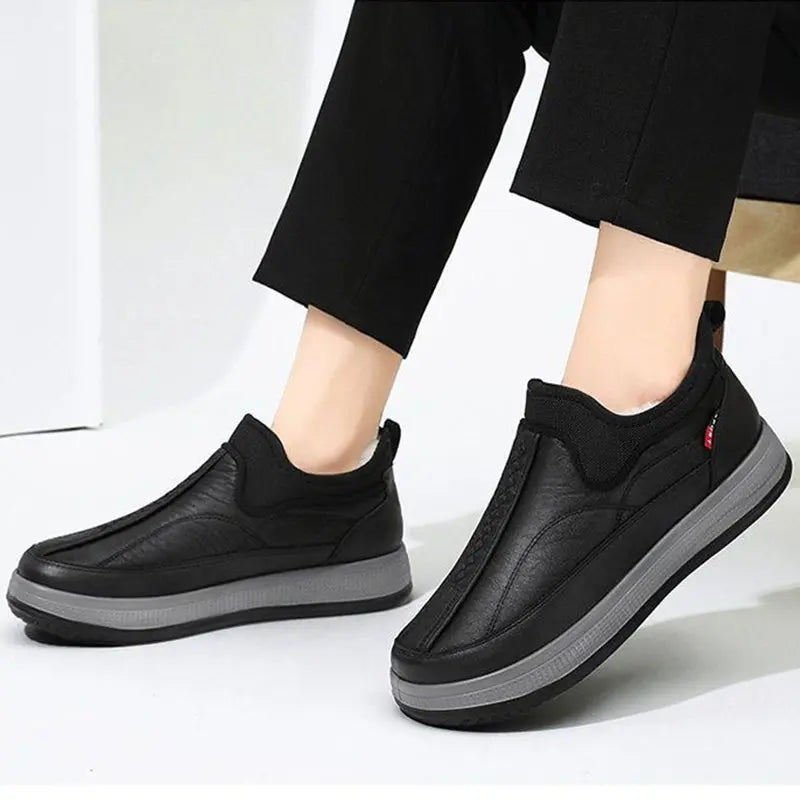 Winter Warm Fleece Snow Boots Round-toed Platform Ankle Boot Fashion Simple Non-slip Flat Cotton Shoes Men - Pre2brand