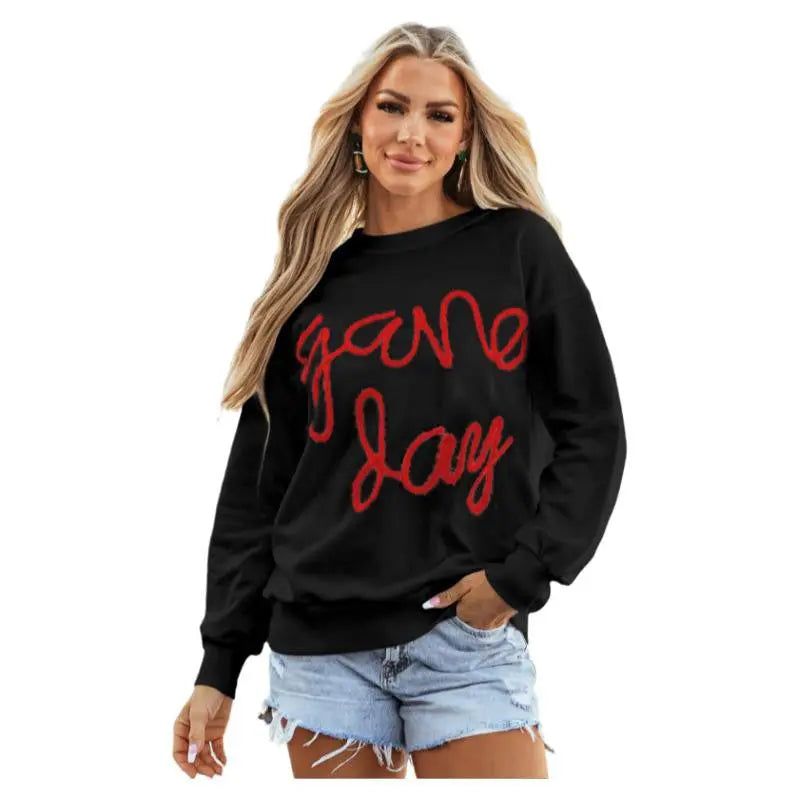 Women's Casual All-matching Loose Letter Embroidery Top  Pre2brand LC25317536-P2-XL