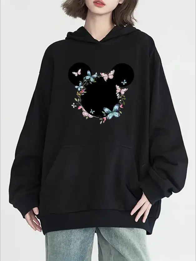 Women's Casual Sports Hooded Sweatshirt, Comfortable And Fashionable, Suitable For Sports And Daily Life, Cartoon Print - Pre2brand