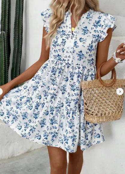 Women's Clothing Bag Hip Floral Dress Fashion  Pre2brand White-floral-3XL