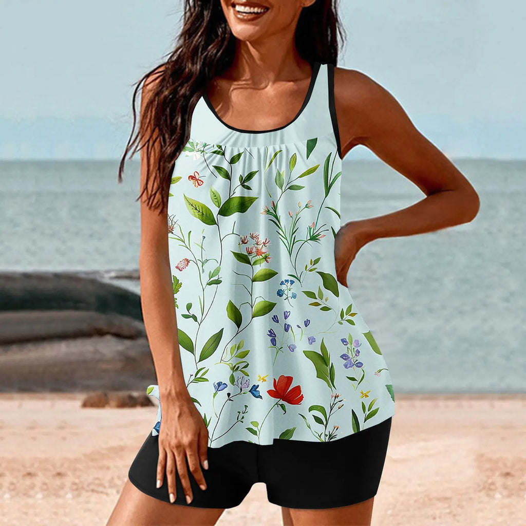 Women's Digital Printed Turtleneck Push Up Pleating Top  Pre2brand Y00073-2XL
