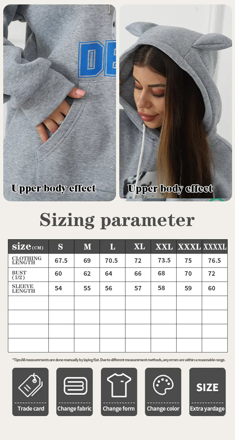 Women's Fashionable Casual Printed Long Sleeved Sweatshirt - Pre2brand