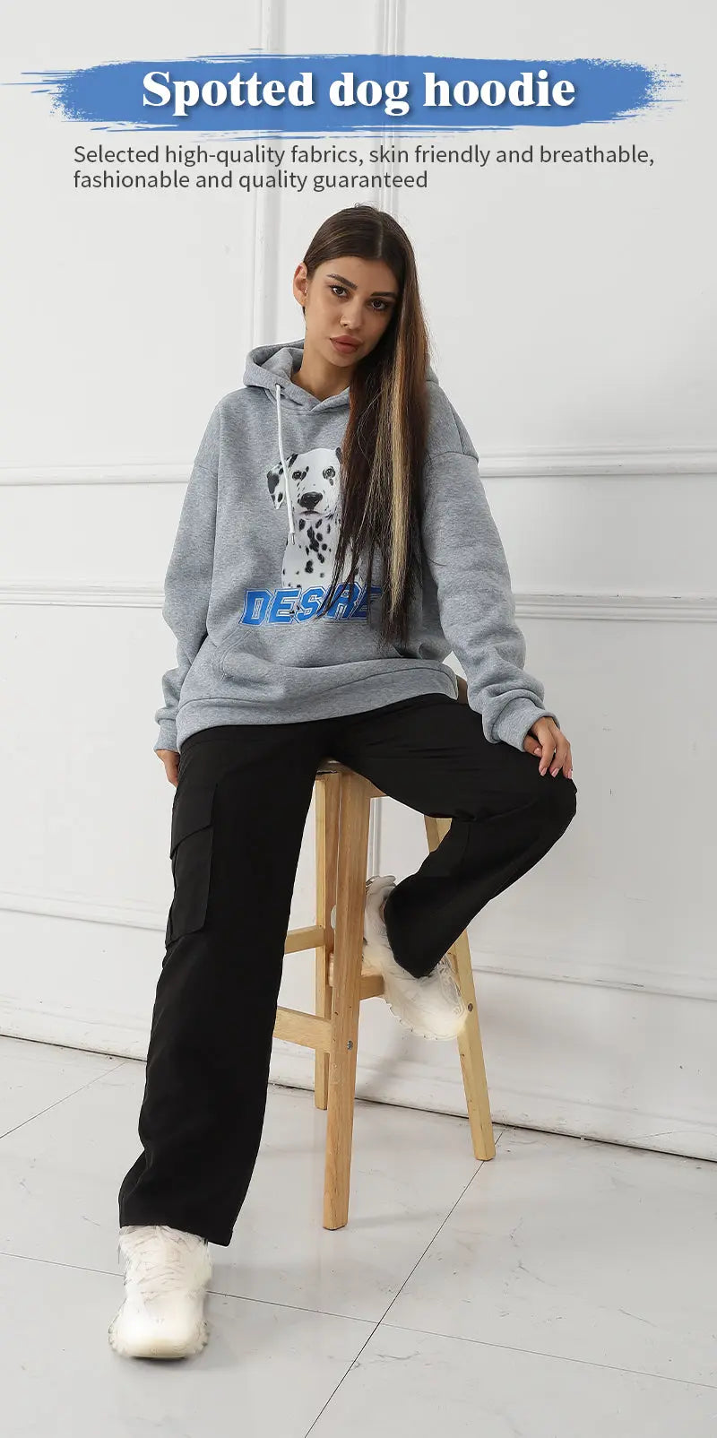 Women's Fashionable Casual Printed Long Sleeved Sweatshirt - Pre2brand
