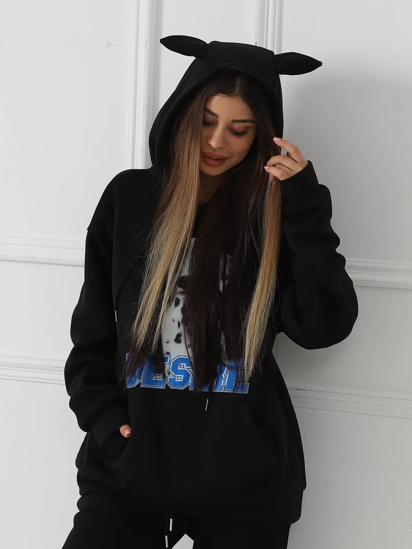Women's Fashionable Casual Printed Long Sleeved Sweatshirt - Pre2brand