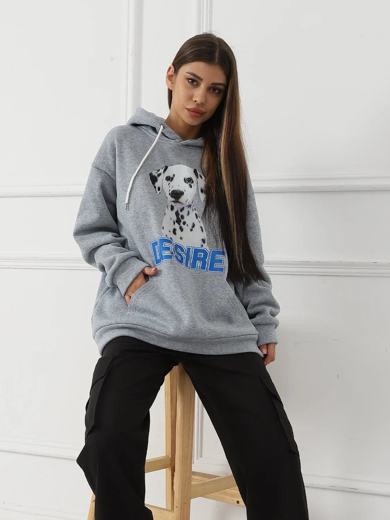 Women's Fashionable Casual Printed Long Sleeved Sweatshirt - Pre2brand