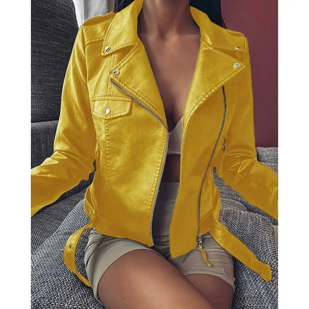 Women's Leather Coat Women Short Slim-Fit New Biker's Leather Jacket Winter Autumn Leather Jackets Coats  Pre2brand XXXL-8