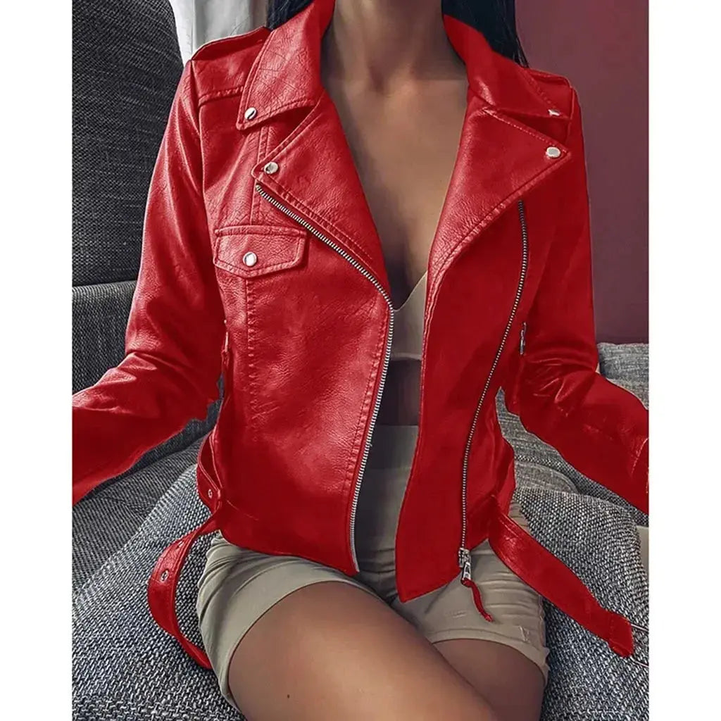 Women's Leather Coat Women Short Slim-Fit New Biker's Leather Jacket Winter Autumn Leather Jackets Coats  Pre2brand XXXL-7