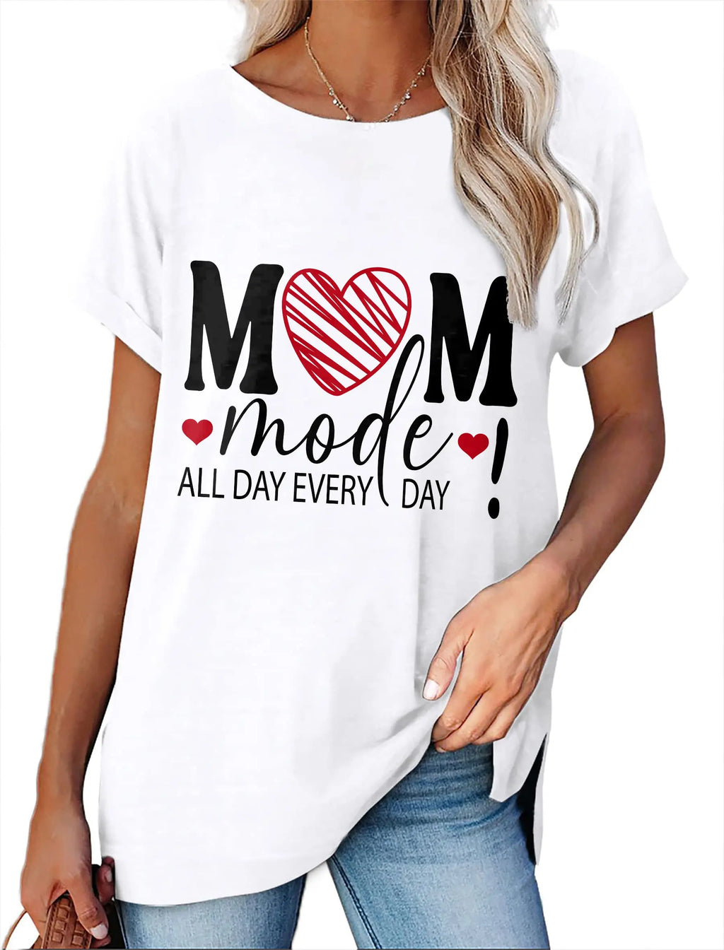 Women's Minimalist Printed Casual Round Neck Short Sleeved Shirt  Pre2brand