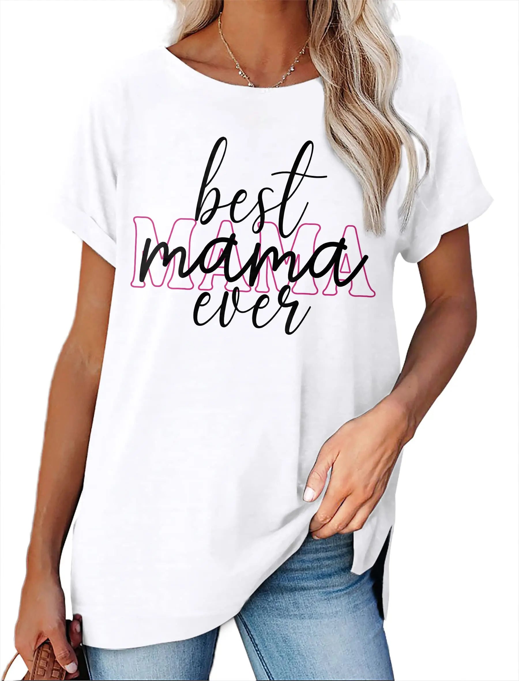 Women's Minimalist Printed Casual Round Neck Short Sleeved Shirt  Pre2brand