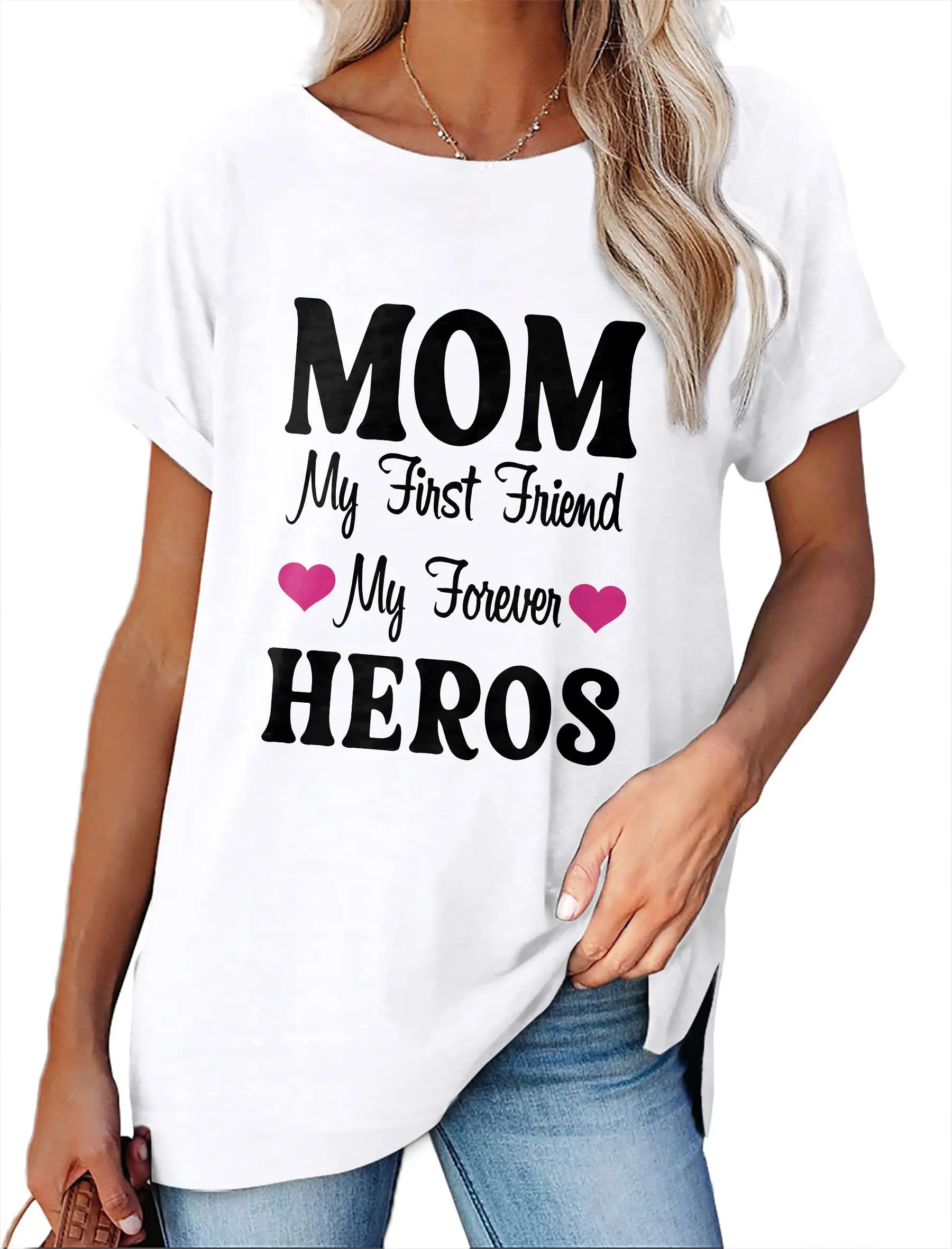 Women's Minimalist Printed Casual Round Neck Short Sleeved Shirt  Pre2brand