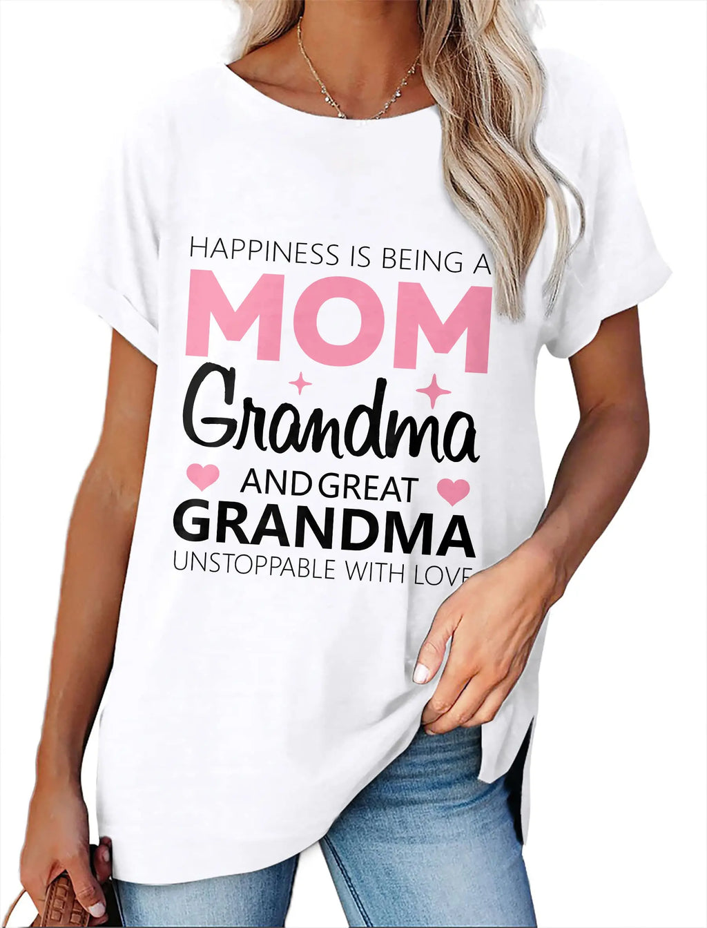Women's Minimalist Printed Casual Round Neck Short Sleeved Shirt  Pre2brand