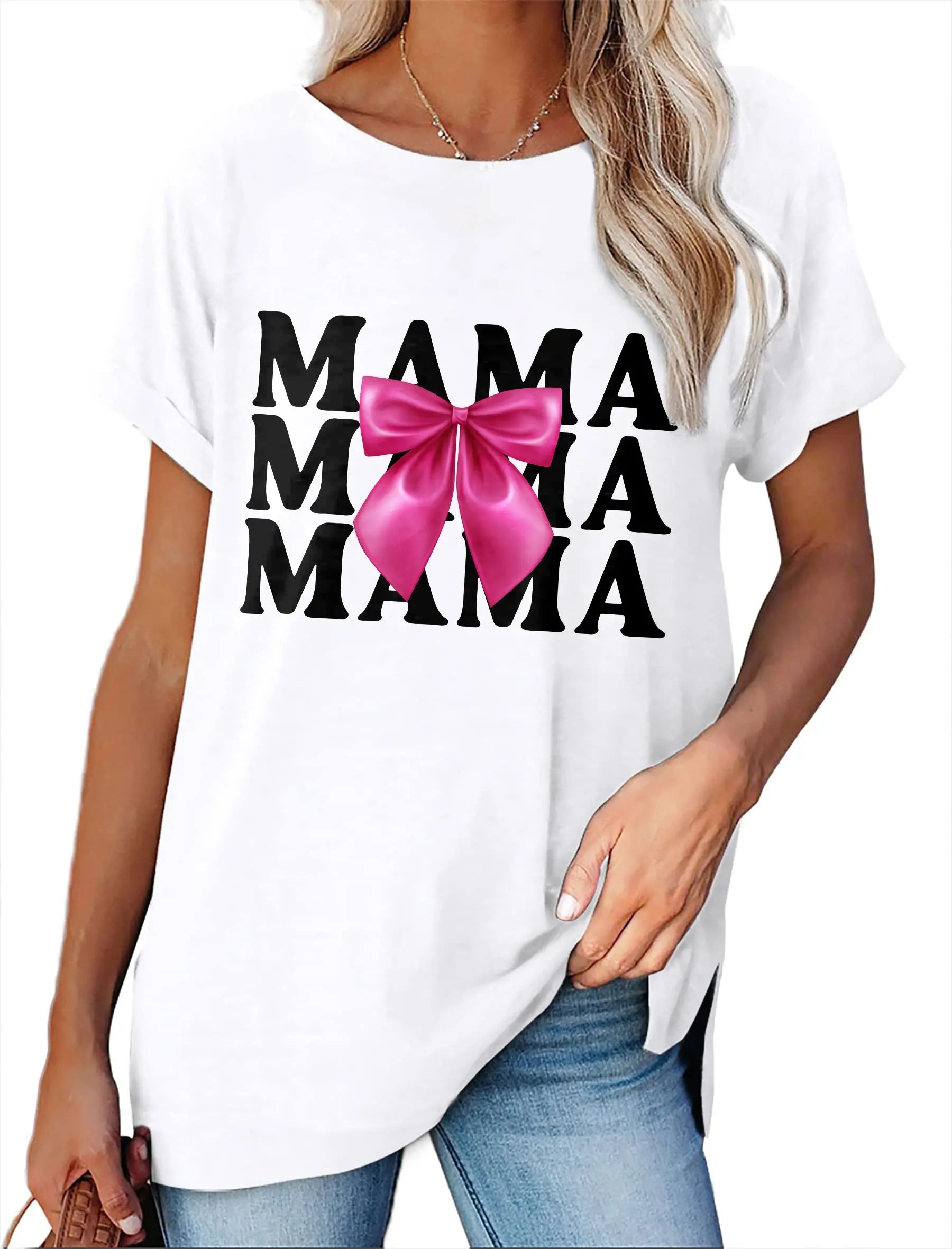 Women's Minimalist Printed Casual Round Neck Short Sleeved Shirt  Pre2brand