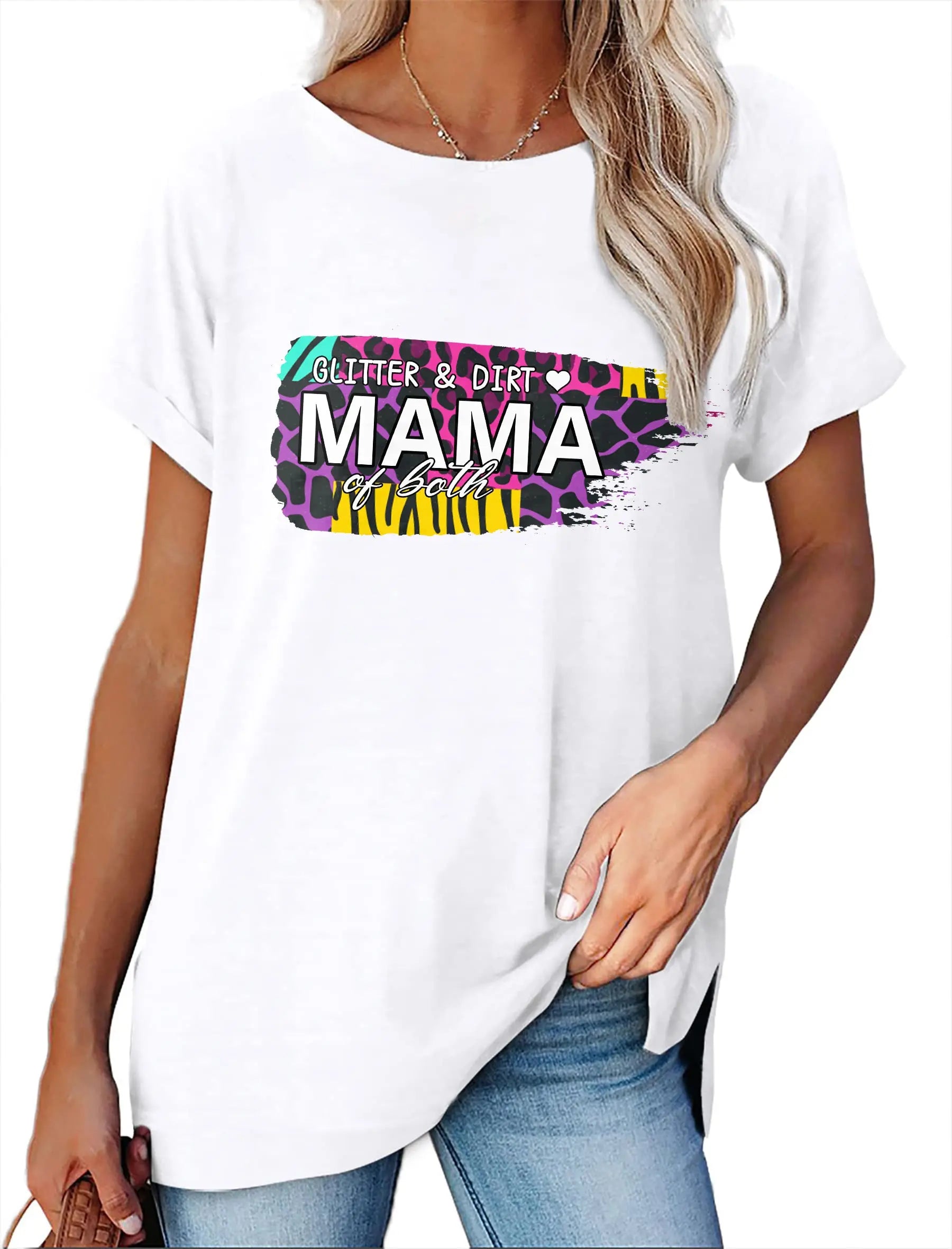 Women's Minimalist Printed Casual Round Neck Short Sleeved Shirt  Pre2brand