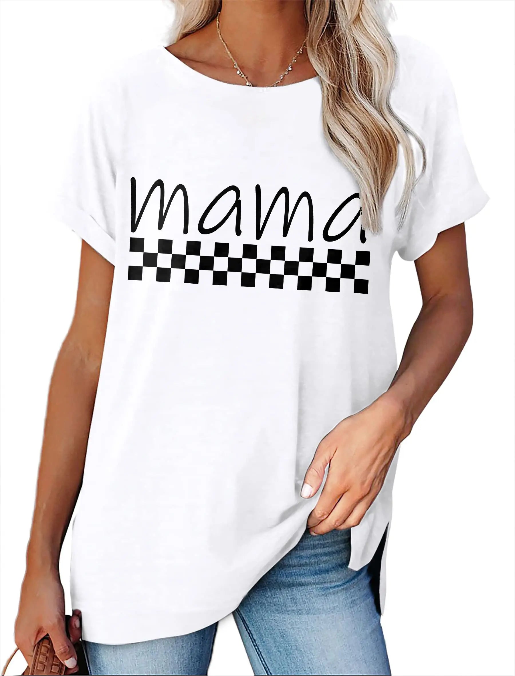 Women's Minimalist Printed Casual Round Neck Short Sleeved Shirt  Pre2brand