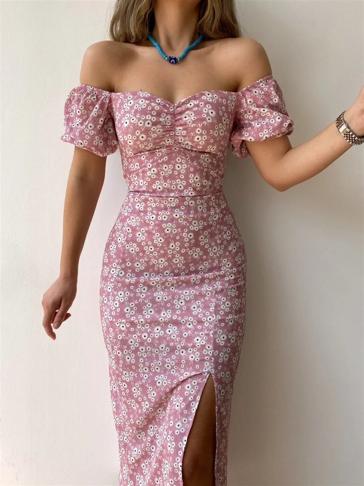 Women's Sheath Split Collar Girl Dress  Pre2brand Lotus-Root-Color-XL