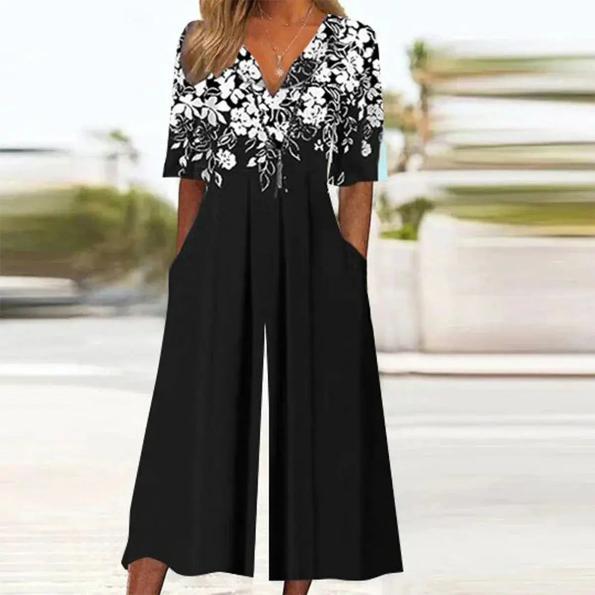 Women's Suspender Long Jumpsuit 3D Digital Printing  Pre2brand 11B791-6XL