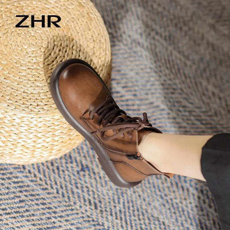 ZHR British Style Boots Women's 2024 Fall and Winter New Brown Maillard Chelsea Boots Retro French Ankle Boots  Pre2brand