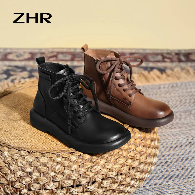 ZHR British Style Boots Women's 2024 Fall and Winter New Brown Maillard Chelsea Boots Retro French Ankle Boots  Pre2brand