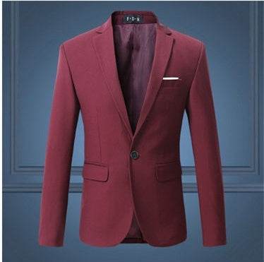 Spring And Autumn Solid Color Casual One Button Men's Small Suit - Pre2brand