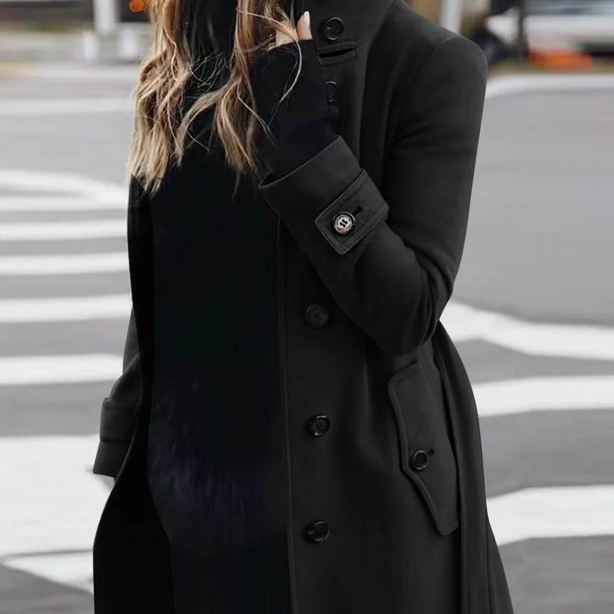 Autumn Winter New Woolen Coat Women's Slim Fit Cardigan Large Coat Women Long Sleeve Single Breasted Stand Collar Woolen Coat - Pre2brand