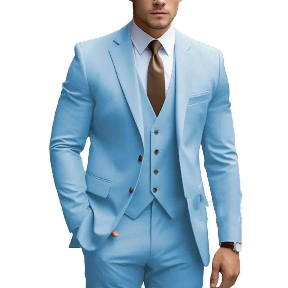 Business Casual Men's Three - piece Suit For Bridegroom Men's Wedding - Pre2brand