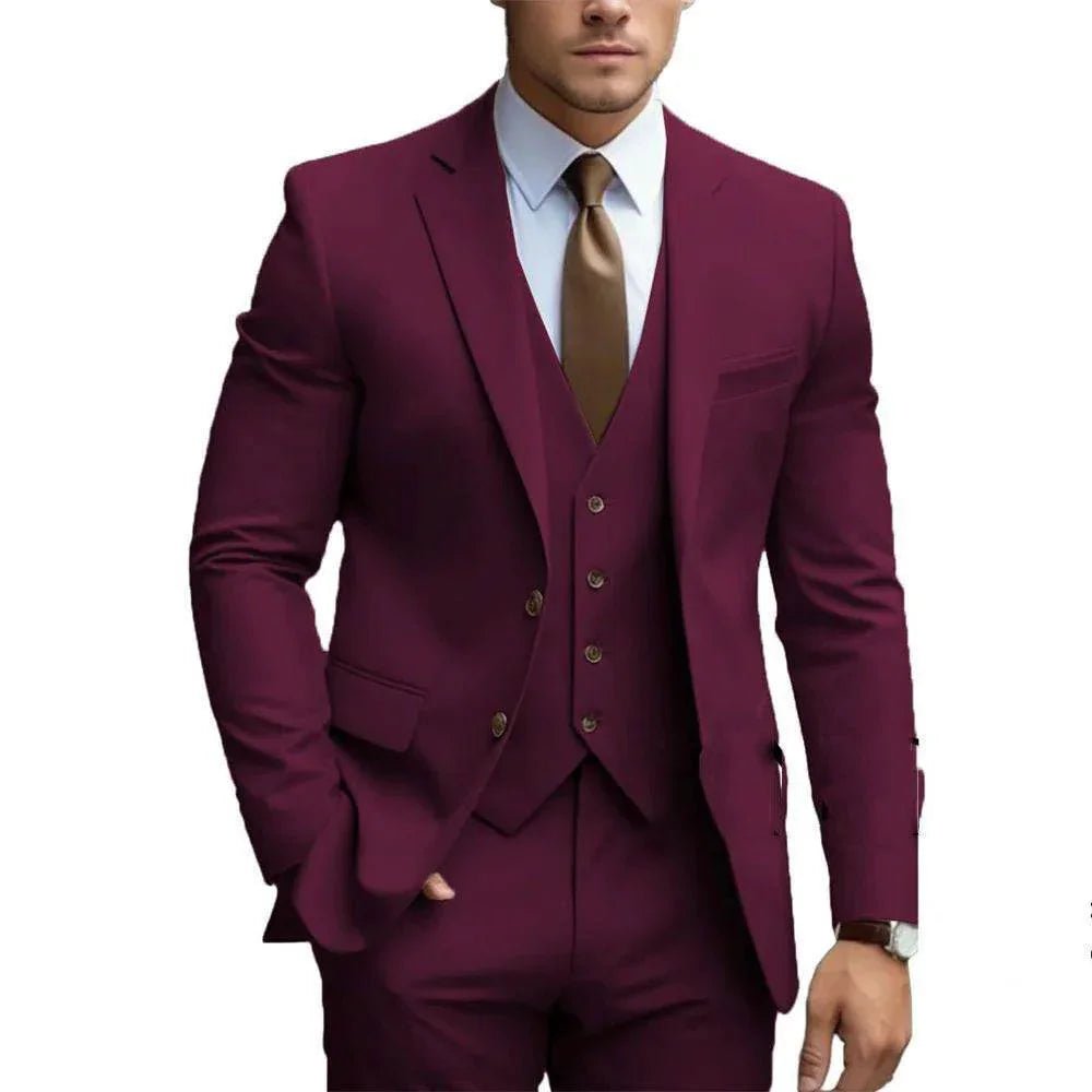 Business Casual Men's Three - piece Suit For Bridegroom Men's Wedding - Pre2brand