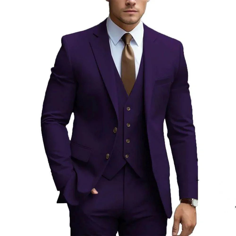Business Casual Men's Three - piece Suit For Bridegroom Men's Wedding - Pre2brand