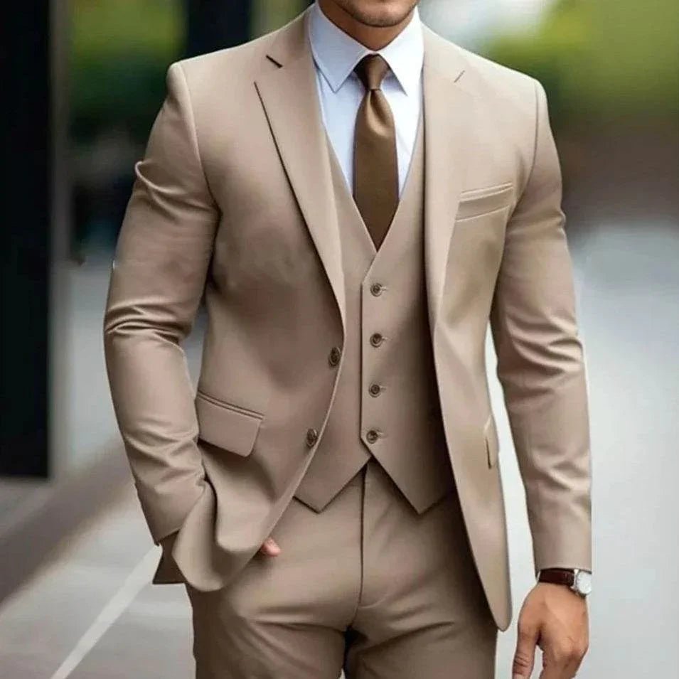 Business Casual Men's Three - piece Suit For Bridegroom Men's Wedding - Pre2brand