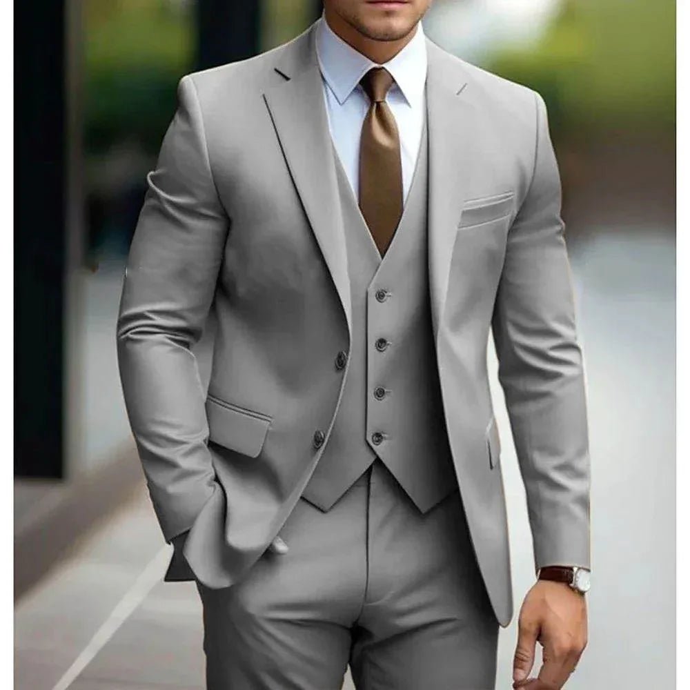 Business Casual Men's Three - piece Suit For Bridegroom Men's Wedding - Pre2brand