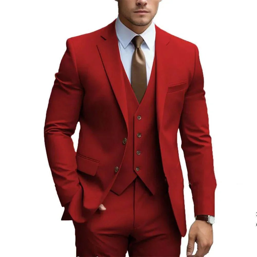 Business Casual Men's Three - piece Suit For Bridegroom Men's Wedding - Pre2brand