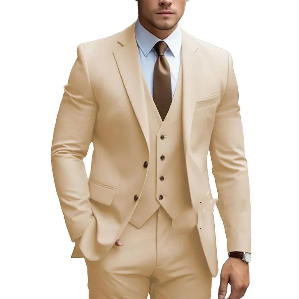 Business Casual Men's Three - piece Suit For Bridegroom Men's Wedding - Pre2brand